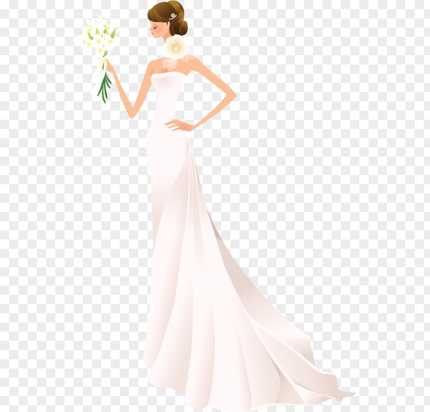 Wedding Dress Bride Vector Contemporary Western PNG