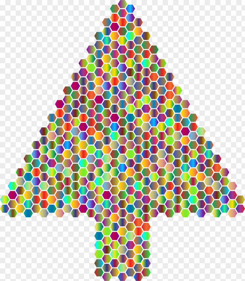 Hexagonal Christmas Tree Ornament Clip Art PNG