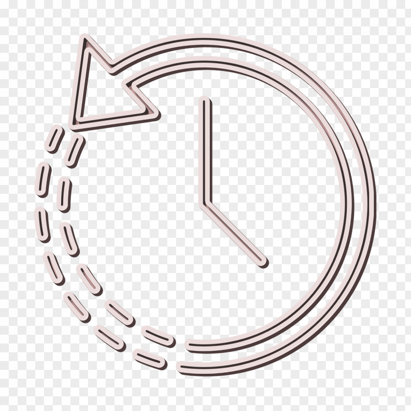 Metal Clock Icon Interface PNG