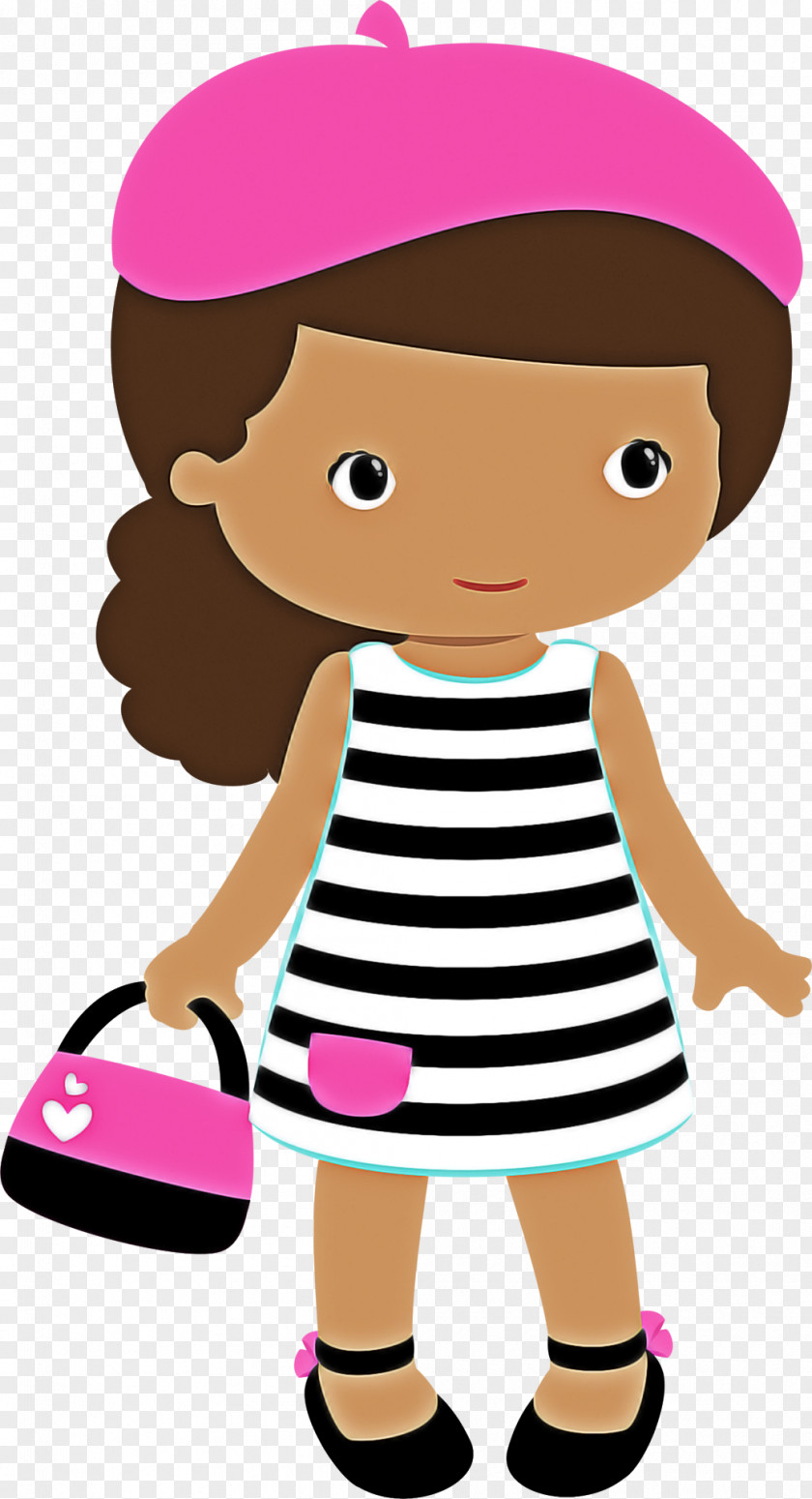 Style Toy Cartoon Clip Art Pink Doll Child PNG