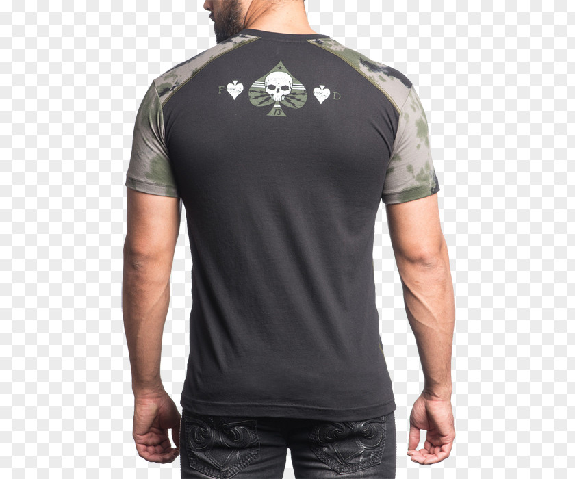 T-shirt Long-sleeved Affliction Clothing Shoulder PNG