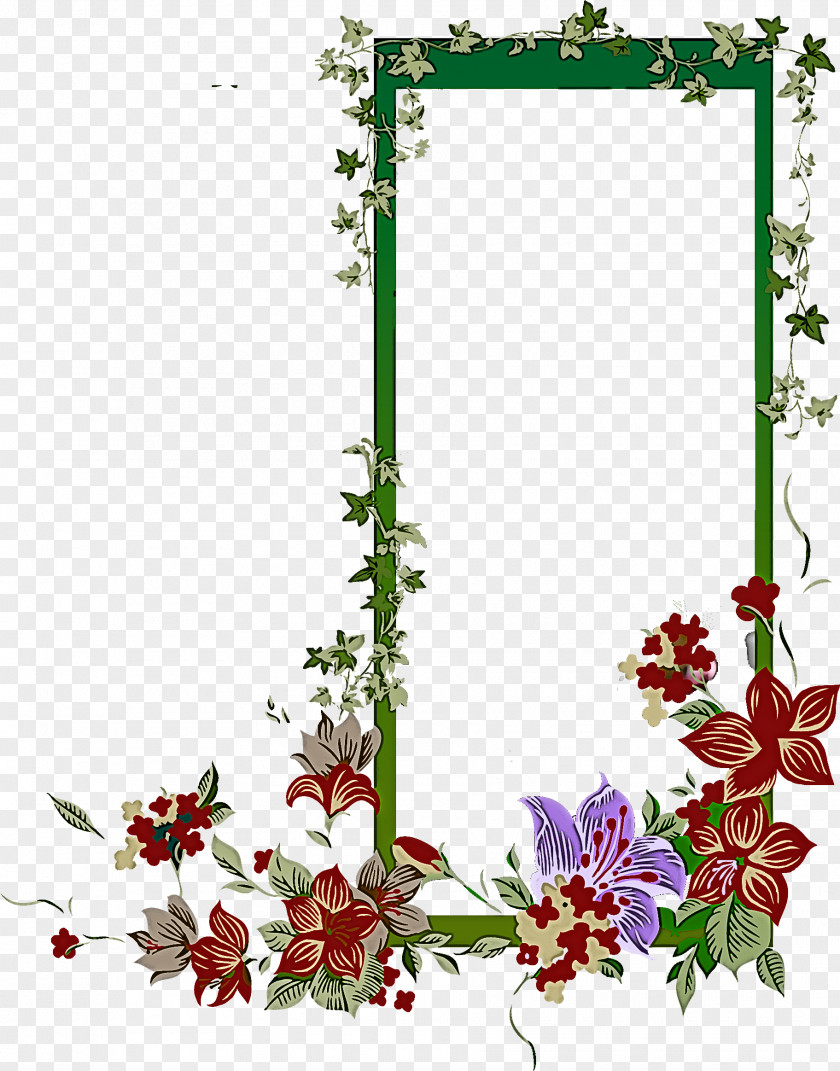 Flower Rectangle Frame Floral PNG