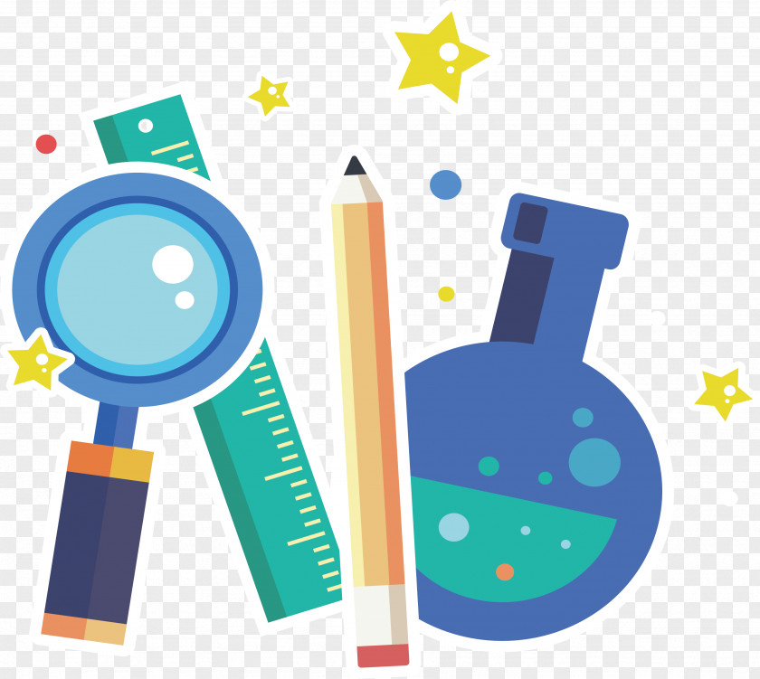 Magnifying Glass Flask Poster Knowledge Scientist Euclidean Vector PNG