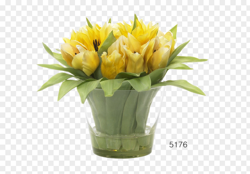 Yellow Lily Flower Glass Decoration Software Installed Floral Design Bouquet Artificial PNG