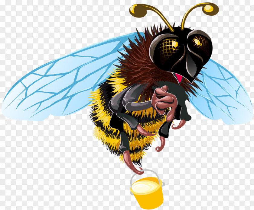 Bee European Dark Insect Honey Clip Art PNG