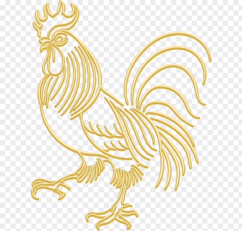 Golden Cock Rooster Chicken Chinese Zodiac Clip Art PNG