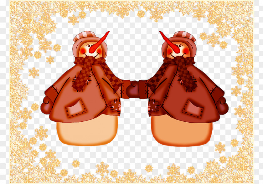 Happy Snowman Couple Christmas PNG
