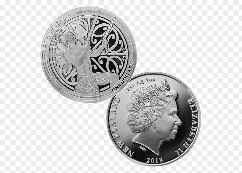 Silver Coin New Zealand Dollar PNG