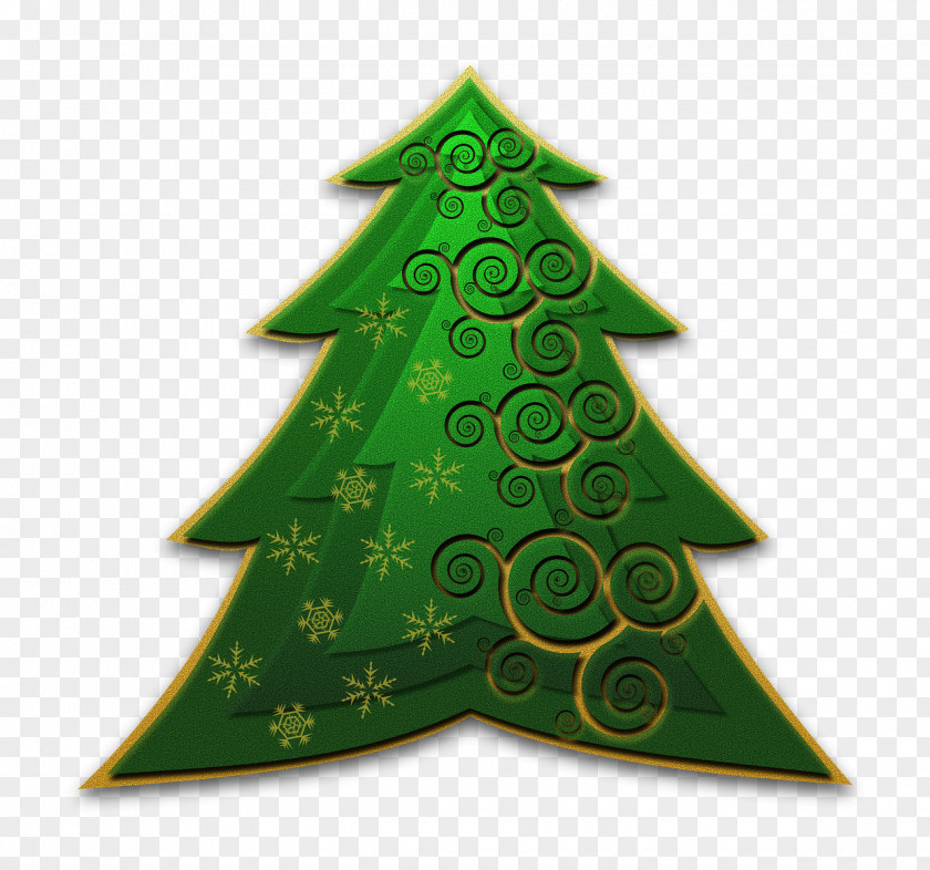 Green Christmas Tree Illustration PNG