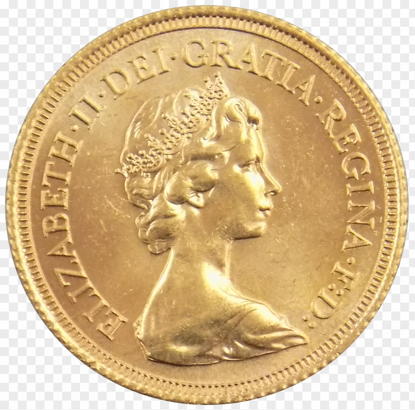 Lakshmi Gold Coin Sovereign United Kingdom PNG