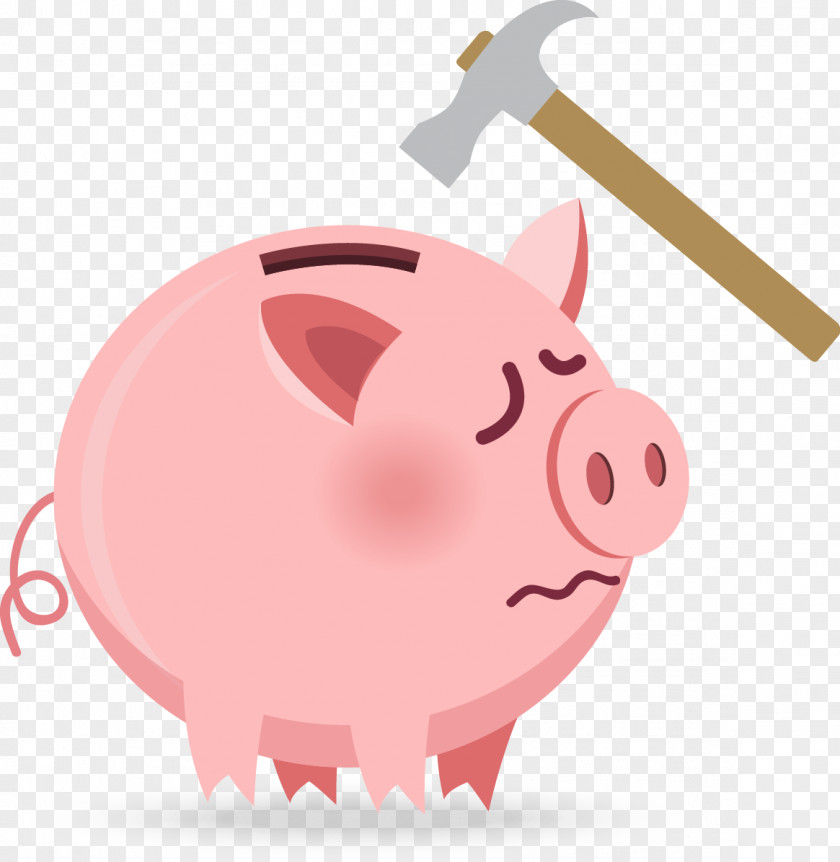 Pink Pig Piggy Bank Domestic Template PNG