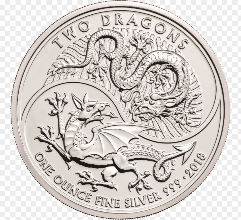 Coin Royal Mint Bullion Silver Chinese Dragon PNG