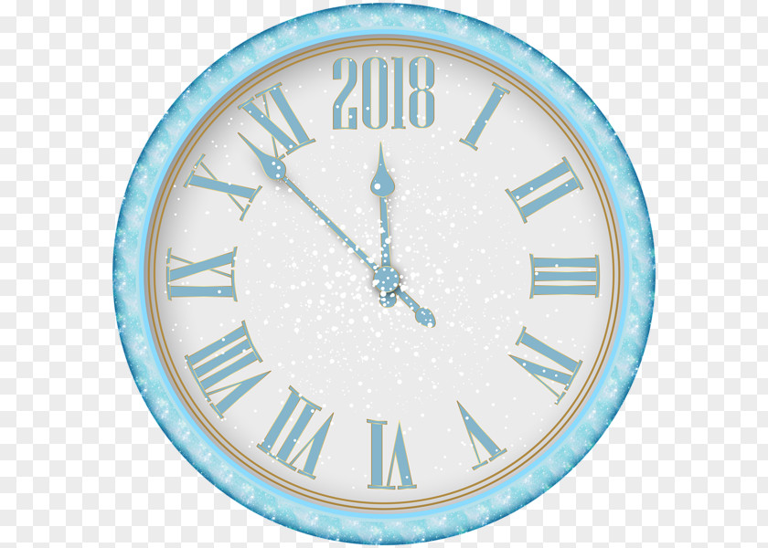 New Year Clock Face Roman Numerals Wall Decal PNG