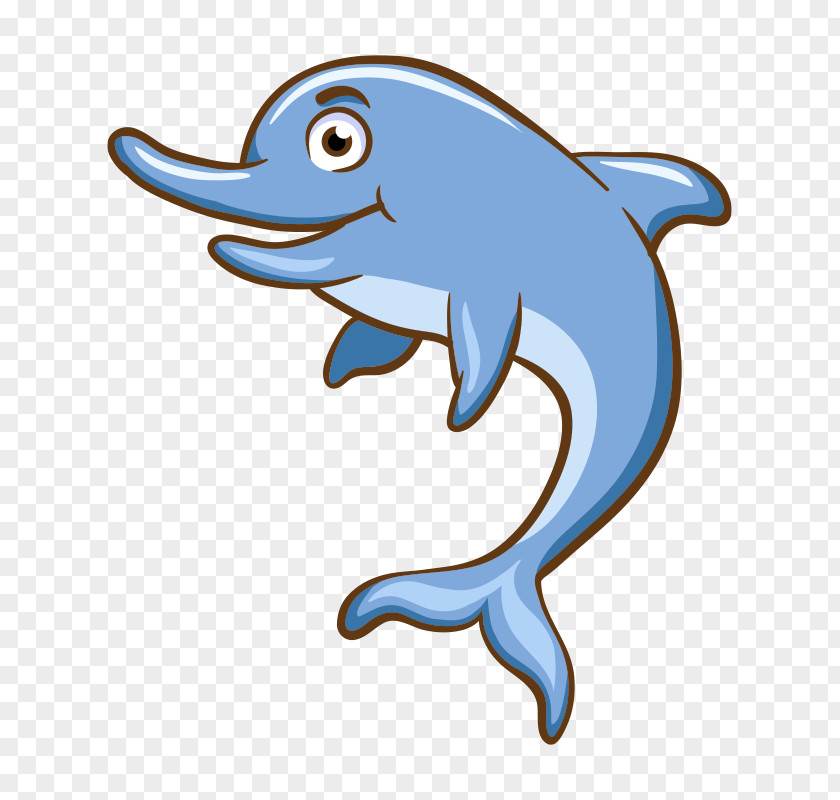 Cute Dolphin Aquatic Animal Cartoon Sea PNG