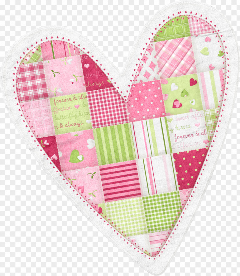 Hollow Patchwork Quilt Heart Valentine's Day Clip Art PNG