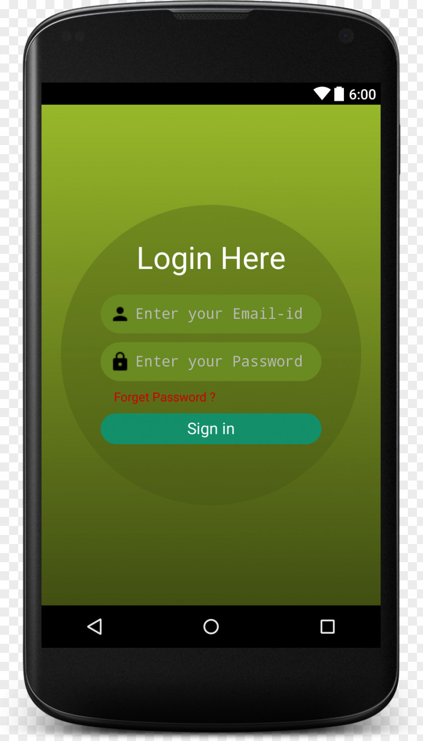 Login Interface User Design Android PNG