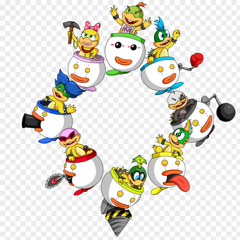 Mario Bowser Super Paper New Bros Koopalings PNG