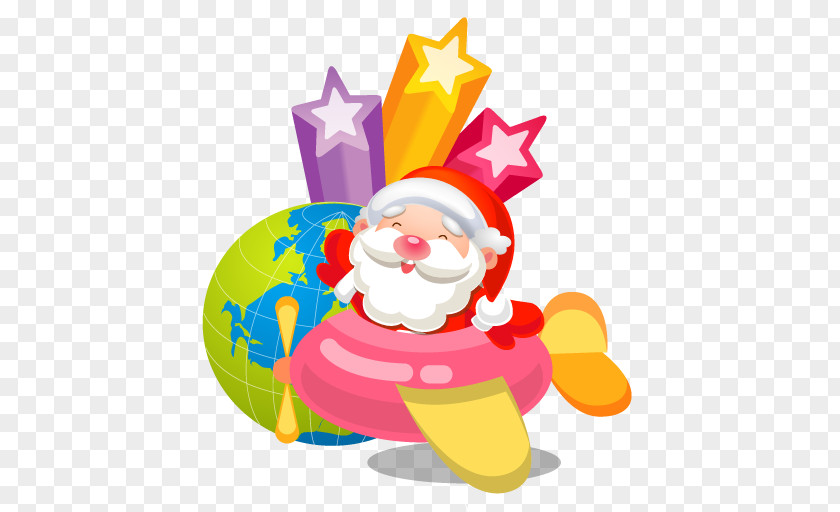 Santa Plane Christmas Ornament Fictional Character Clown Illustration PNG
