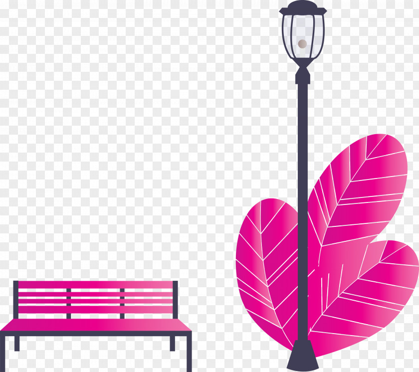 Street Light Park Bench PNG