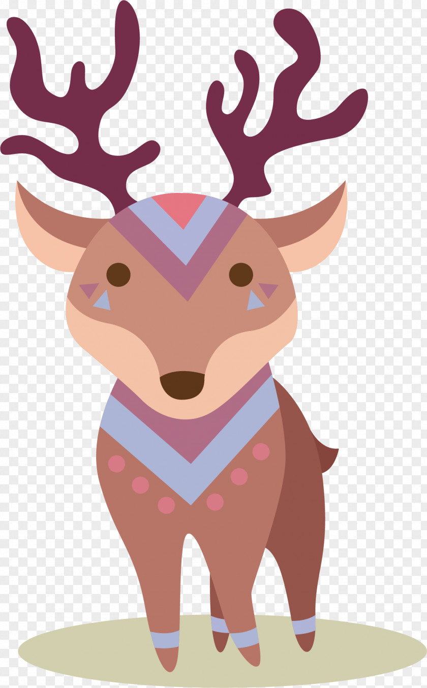 Winter Elk Vector Deer Cartoon PNG