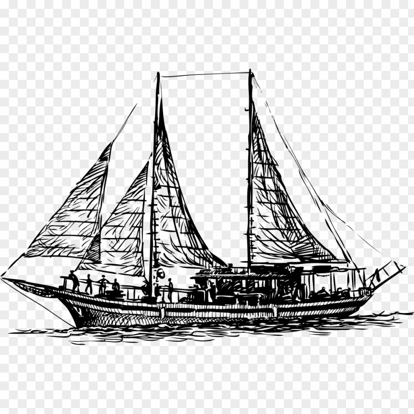 Yacht Sailboat Drawing PNG