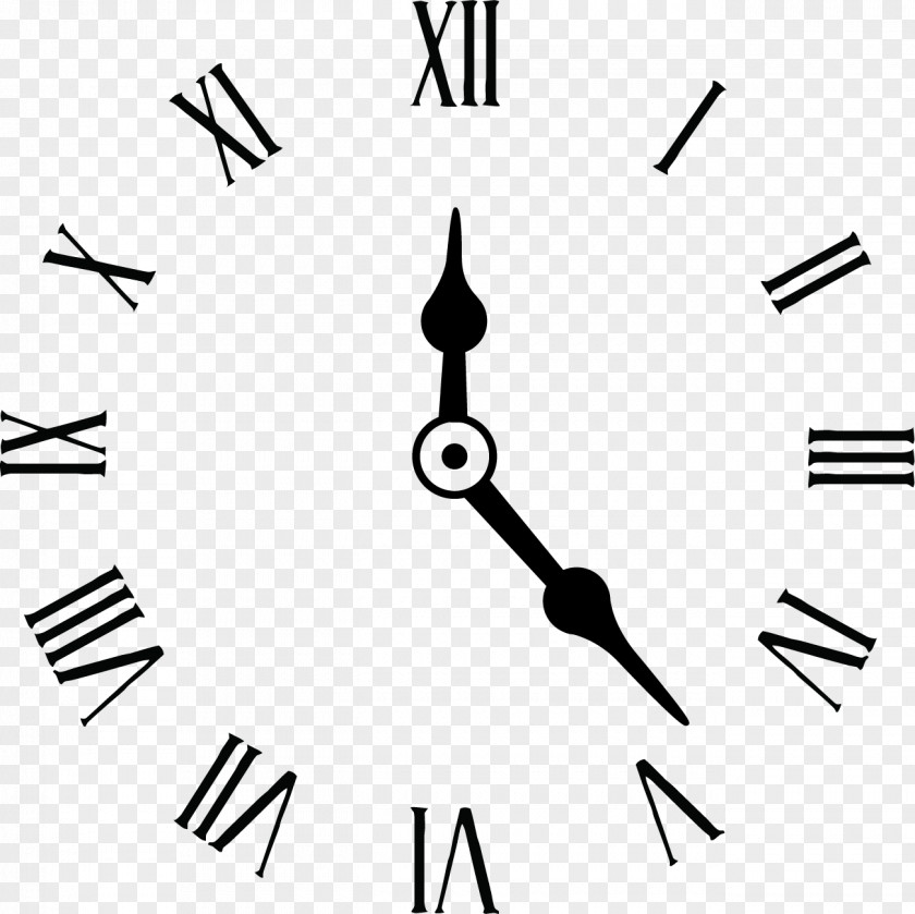 Rome Digital Clock Face Roman Numerals PNG