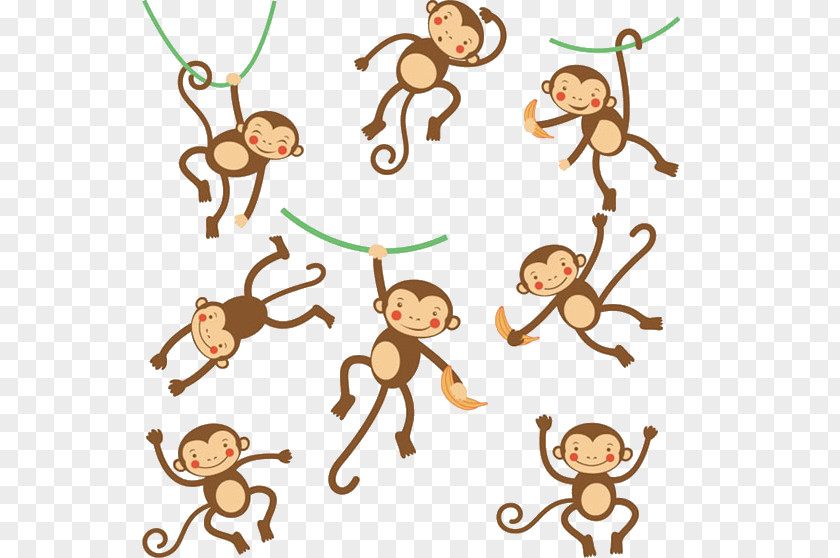 Cartoon Monkey Illustration PNG