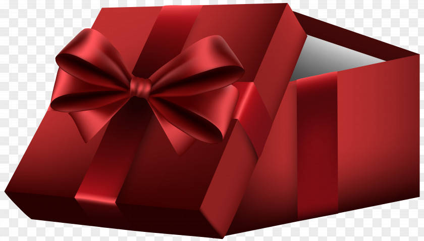 Red Open Gift Box Clip Art Paper PNG