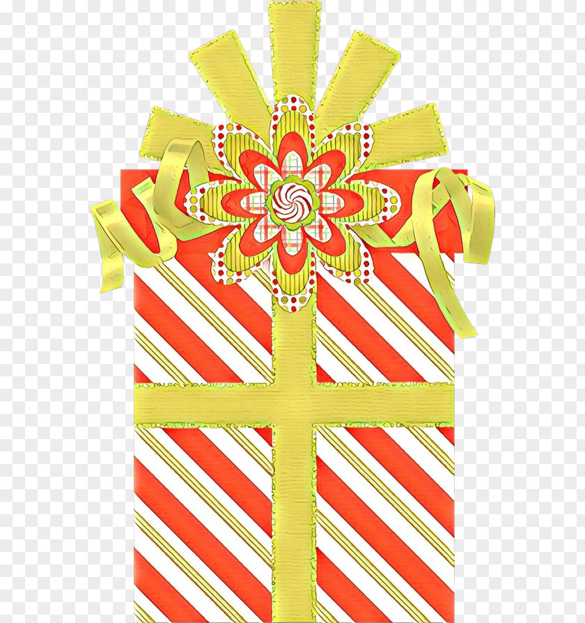 Yellow Cross Present Wrapping Paper PNG