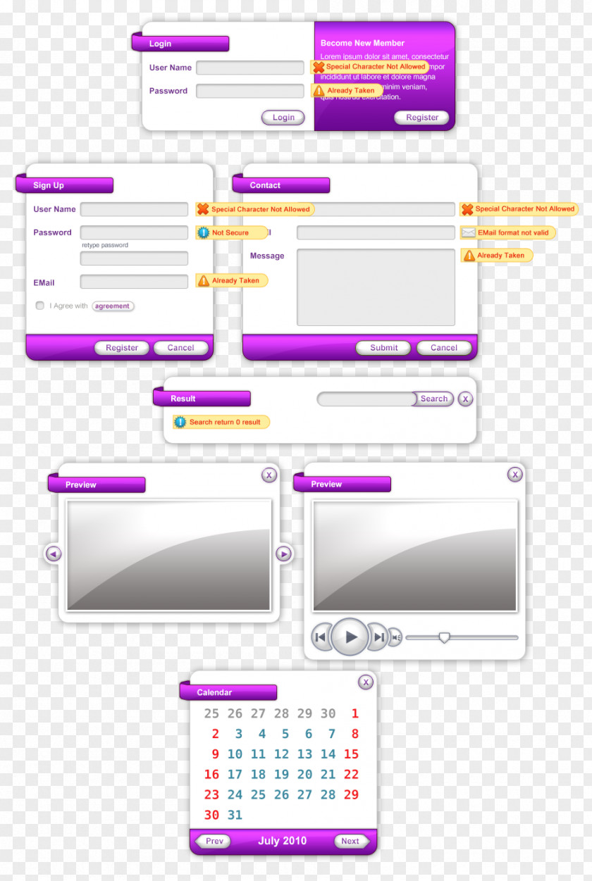 Purple Web Design Class Dialog Panel Page Download PNG