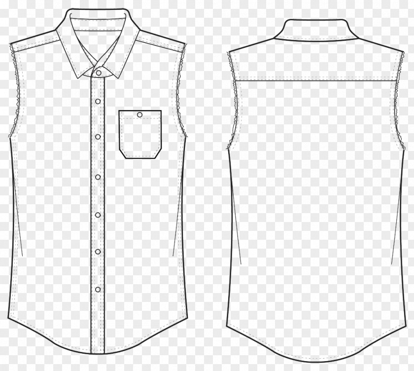 Sketch Pattern Shirt Dress White Sleeveless PNG