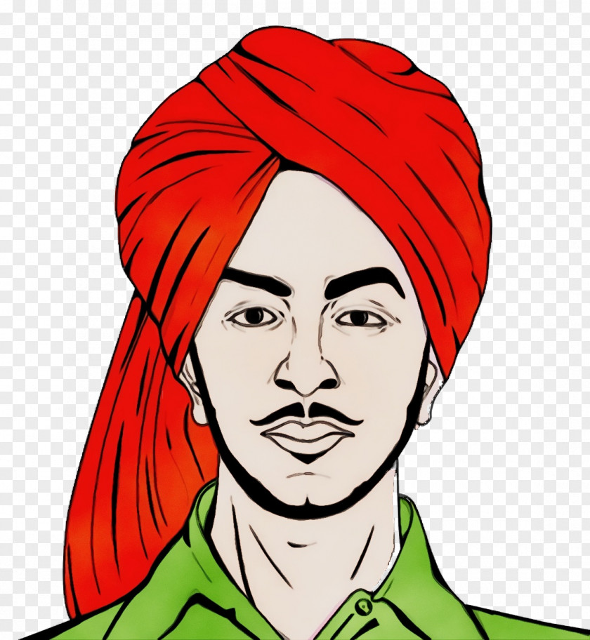 Face Turban Forehead Red White PNG