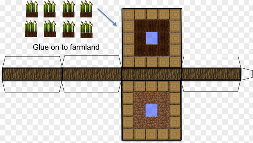 Paper Craft Minecraft Model Portal Farm PNG