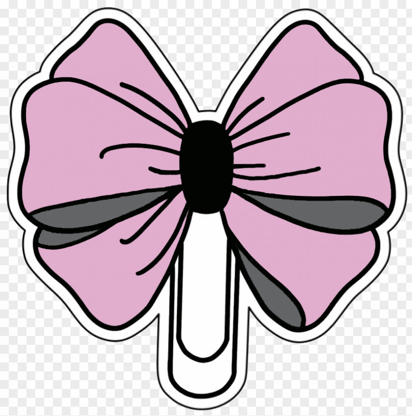 Pink Petal Line Butterfly Plant PNG