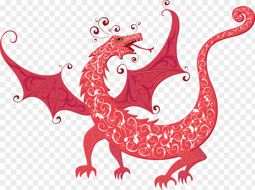 Red Dragon Chinese Drawing Japanese PNG