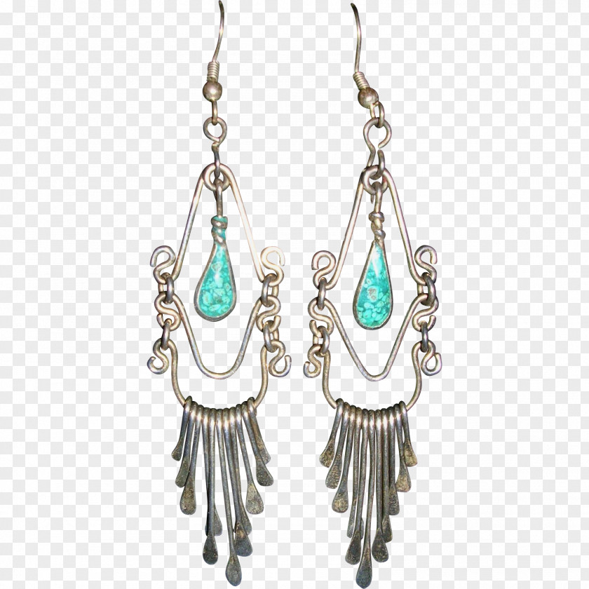 Silver Turquoise Earring Sterling Jewellery PNG