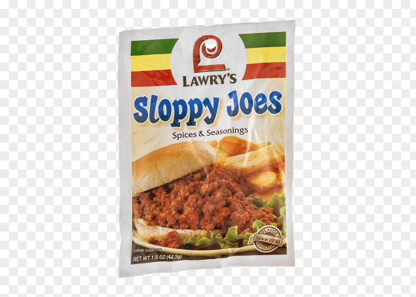 Sloppy Joe Lawry's Taco Vegetarian Cuisine Seasoning PNG