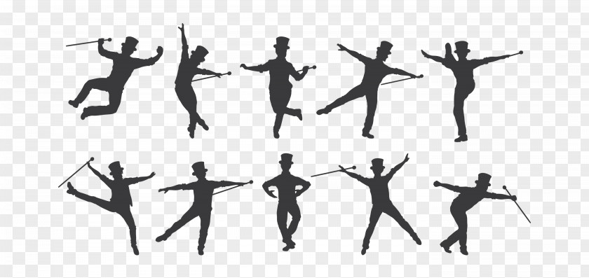 Various Floral Pattern Silhouette Tap Dance Drawing PNG