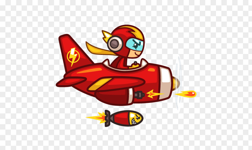 Airplane Thunder Plane Red Game Pixel Sprite PNG