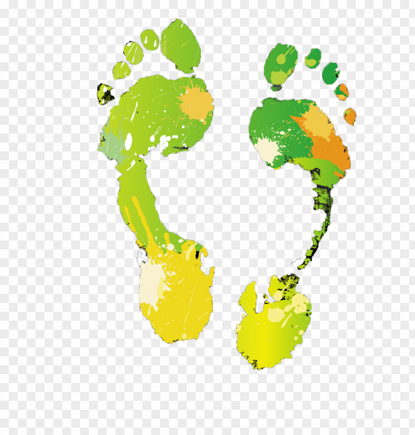 Creative Painted Footprints Footprint Download PNG