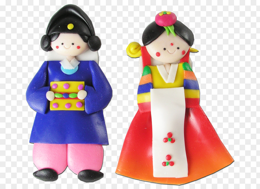 Refrigerator Magnet Doll Korea Magnets Hanbok Craft PNG
