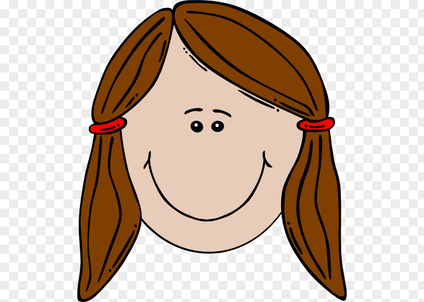 Cartoon Face Picture Brown Hair Black Comb Clip Art PNG