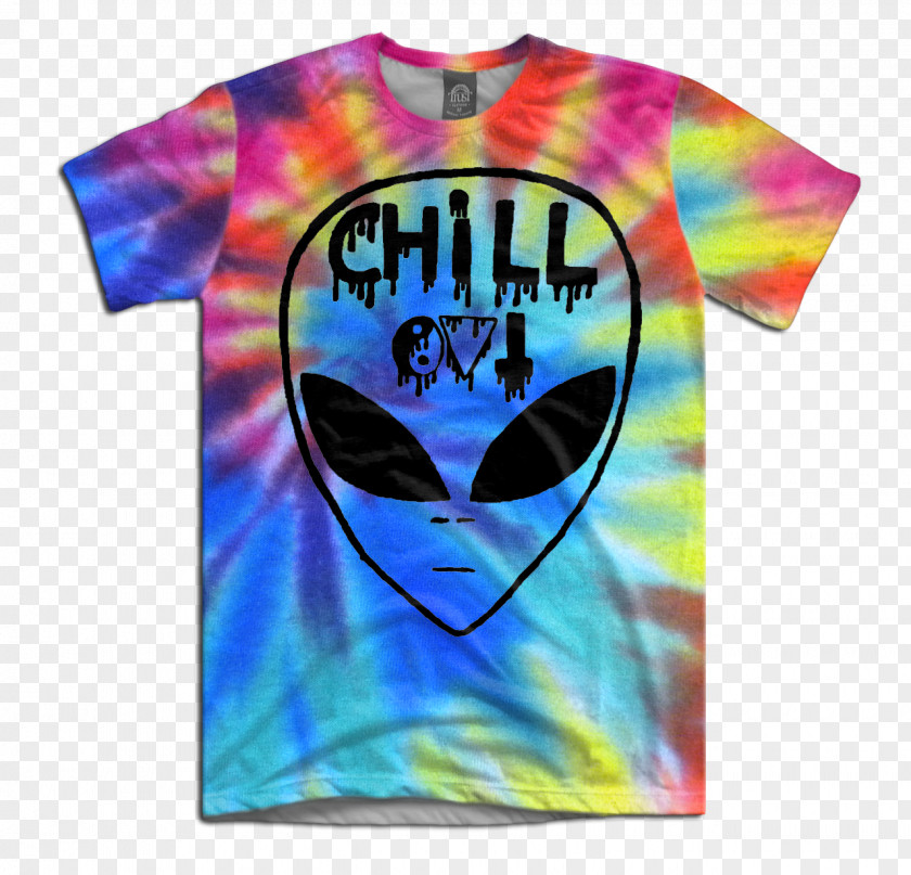 Chill Out T-shirt Pink M Sleeve Font Dye PNG