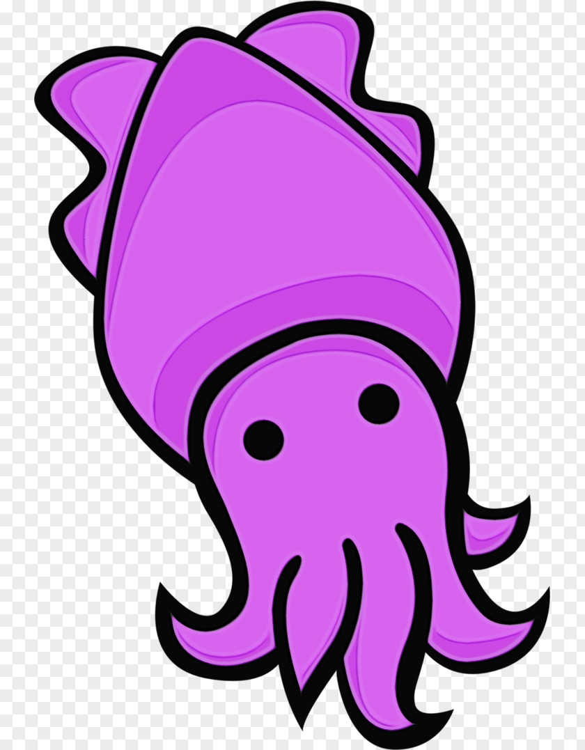 Giant Pacific Octopus Line Art Clip Purple Marine Invertebrates PNG