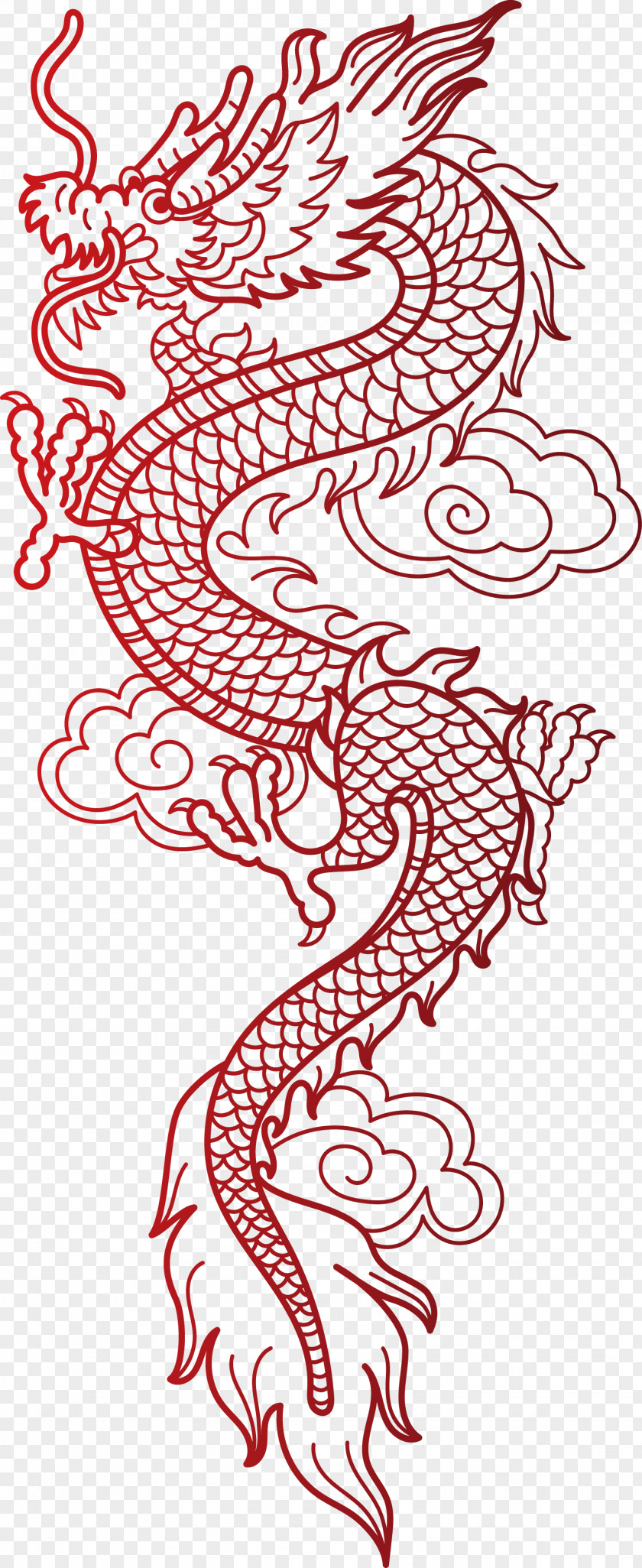 Hand-painted Dragon Totem China Chinese Illustration PNG