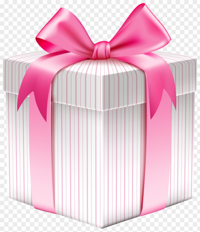 White Striped Gift Box Clipart Picture Christmas Clip Art PNG