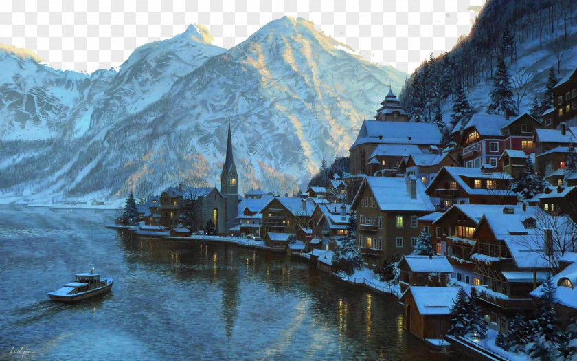 Austria Hallstatt Town Seven Hallstxe4tter See Hoher Dachstein Salzburg Zillertal Alps PNG