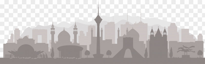 Iran Tehran Skyline Silhouette PNG