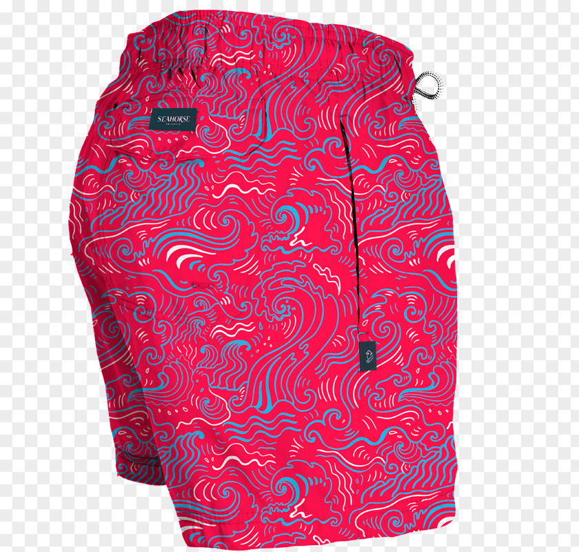 Pink Waves Paisley Trunks Swimsuit Dress PNG