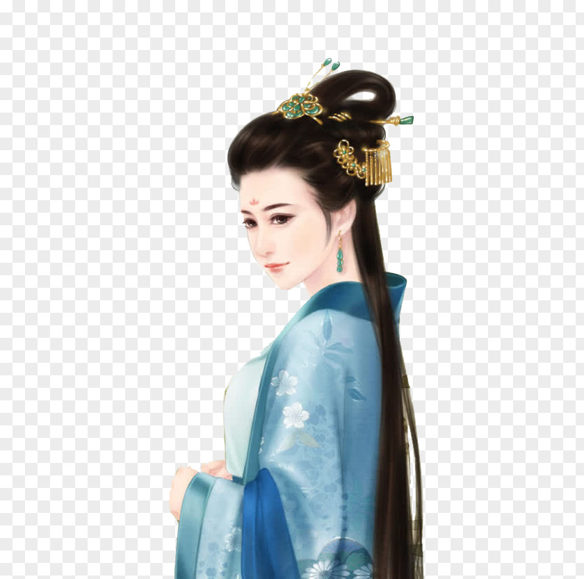 Woman Costume Painted In Profile China U5bb6u5927u4e1au5927 Chinese Art Illustration PNG